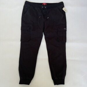 Guess Men’s Jarl Cargo Jogger Black Pants Stretch Comfort Size 2XL